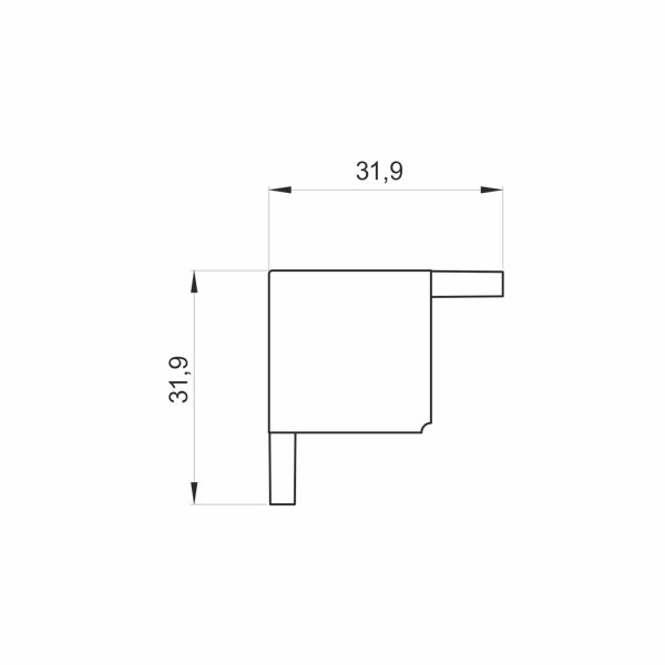 Gola-cnf matala 90° sisäkulma - musta - Image 2